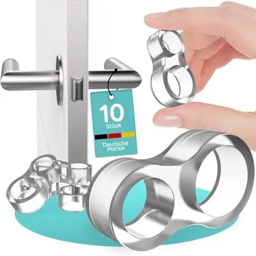 Produktbild: Türklinkenpuffer Türgriff Schutz (10 Stück) – Transparente Türstopper Klinke, hochelastische weiche Türgriff Stopper – Türklinken Schutz & Türstopper Türklinke zum Wandschutz