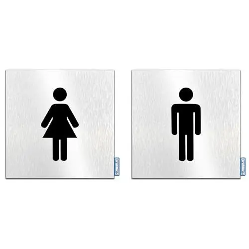 Produktbild: Türschilder24 Aluminium Dibond Schild - Türschild • 120 x 120 x 3 mm • WC-Toiletten Damen Herren Set • 100% Made in Germany (SET Damen/Herren)