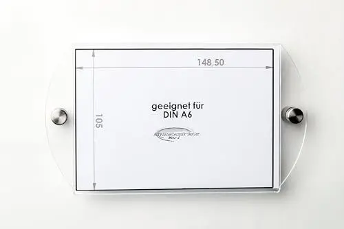 Produktbild: Türschild,Werbeschild,Praxisschild,aus Acrylglas,für DIN A6