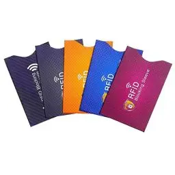 Produktbild: TÜV geprüfte RFID Blocking NFC Schutzhüllen (5 Stück) für Kreditkarten EC-Karten Bankkarten Reisepass Ausweise | Kartenhüllen NFC-Blocker für Kreditkarte und EC Karte Schutz-Hülle Kreditkartenhülle