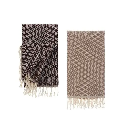 Produktbild: Tuiste Saunatuch Beige Braun 2er Pack, Saunakilt Damen und Herren, Strandtuch, Saunahandtuch, Picknickdecke, Hamamtuch%100 Baumwolle, Strandtücher, Strandhandtuch XXL, Badehandtuch 100x180