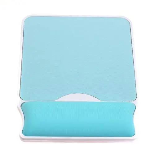 Produktbild: TUKA Mousepad Ergonomische Komfort, robuste Mausmatte mit Handgelenkauflage weiches Memory Schaum, Office Gaming Mouse Pad für Computer und Laptop, 235 x 185 x 25mm, Himmelblau, TKC5114 SkyBlue