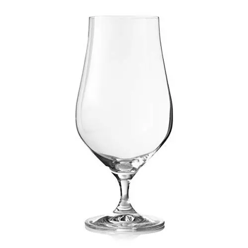 Produktbild: Tulip Pilsner Bier Gläser 6er-Set - Großes englisches Pub-Bierglas zum Trinken, 18,3 Unzen, 540 ml. Elegante Tulpenform Kristall & Stemmed Trinkgläser