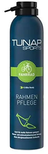 Produktbild: TUNAP SPORTS Rahmenpflege 300 ml | Spray für Fahrrad Rahmen und Teile | Mtb, Rennrad, E-Bike etc. - auch matt Lack | Wax Spray | Kratzer werden gefüllt und versiegelt | Made in Germany