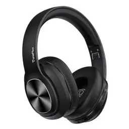 Produktbild: TuneFlux Bluetooth Kopfhörer Over Ear, 80 Std Akkulaufzeit, Kabellos Bluetooth Kopfhörer mit 3 EQ-Modi, HiFi-Stereo, Eingebautes Mikrofon, Faltbares Wireless Kopfhörer-Schwarz
