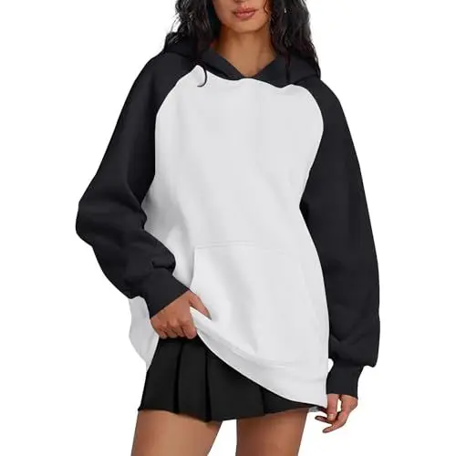 Produktbild: Tunika Damen Langarm Cordjacke Damen Sweatpullover Damen Cropped Hoodie Damen Arbeitspullover Damen Zip Hoodies Pflegeoverall Damen Rollkragenpullover Damen Schwarz Stillpullover Schwarz S