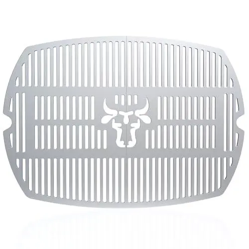 Produktbild: tuning-art EG03 Edelstahl Grillrost Set kompatibel mit Weber 300er Serie | Q3000er Serie | Rostfrei | Bullendesign | Spülmaschinenfest, Größe:Q3er Rost Bulle