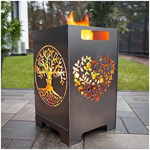 Produktbild: tuning-art FK01 Feuerkorb Feuertonne Feuerschale Steckbar Groß 50x30x30, Größe:Herz 45L