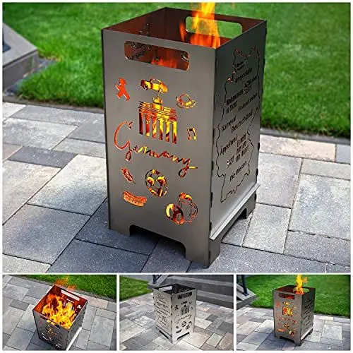 Produktbild: tuning-art FK02 Feuerkorb Feuertonne Feuerschale Steckbar Groß 50x30x30, Größe:Germany 45L