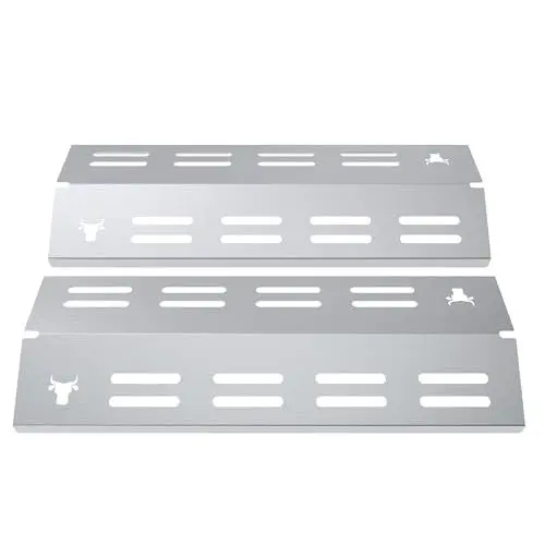 Produktbild: tuning-art GA38 Gasgrill Brennerabdeckung Edelstahl kompatibel mit Enders Brooklyn 2 | Brooklyn Next 2 | Gasgrills | Brennerschutz | Passgenau, Farbe:2er Set Matt Bulle