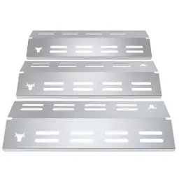 Produktbild: tuning-art GA39 Gasgrill Brennerabdeckung Edelstahl kompatibel mit Enders Brooklyn 3 | Brooklyn Next 3 Gasgrills | Brennerschutz | Passgenau, Farbe:3er Set Chrom Bulle