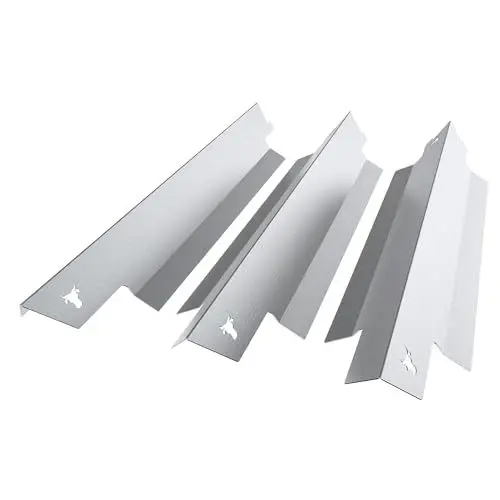 Produktbild: tuning-art GA51 Gasgrill Brennerabdeckung Edelstahl kompatibel mit Enders Kansas 2 Pro 4 Gasgrills | Brennerschutz | Passgenau, Farbe:3er Set Matt Bulle