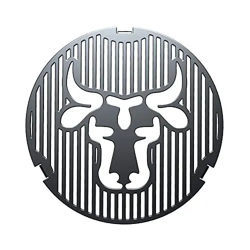 Produktbild: tuning-art GE01-20 Grilleinsatz | Rund | Bullenmotiv | Stahl | Grillrost für Grillplatte Plancha Größe: Grilleinsatz ø 20 cm