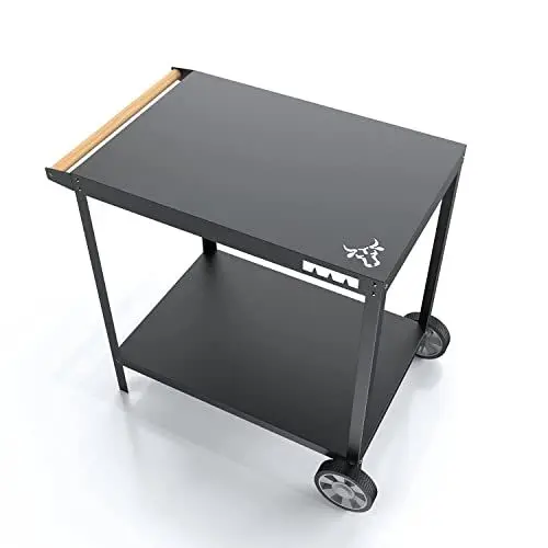 Produktbild: tuning-art GWB Grillwagen | Grilltisch | Beistelltisch | Outdoor | BBQ Servierwagen | 50 x 72 cm, Farbe:Bulle Schwarz