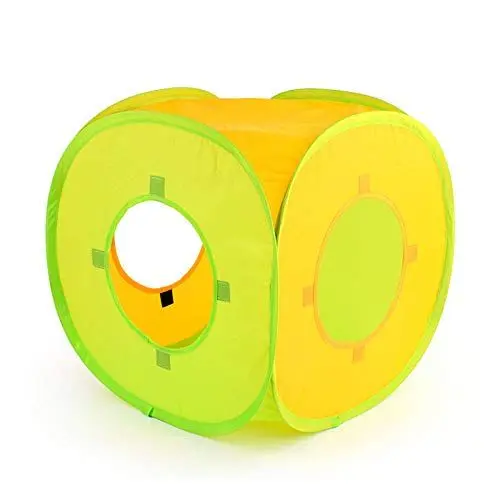Produktbild: Tunnel Für Katzen Kleintierspielzeug 4 Farben Katze Kätzchen Pet Play Zelte Tunnel Spielplatz Spielzeug Outdoor Faltbare Lustige Katzentunnel Kombinierbar Spielzeug Für Cat @ Yellow