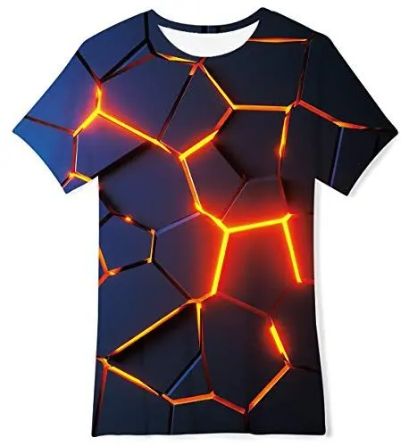 Produktbild: TUONROAD Jungen Mädchen Kurzarm T-Shirt Kinder 3D Bunte Löwe Drache Lustiges Tshirt 9-12 Jahre
