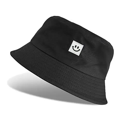 Produktbild: Tuopuda Fischerhüte Herren Damen, Anglerhut Baumwolle, Bucket Hat Faltbar, Sommerhut Outdoor, Kappen Cap Freizeithut zum Wandern Camping Reisen Angeln 56-58cm, Schwarz