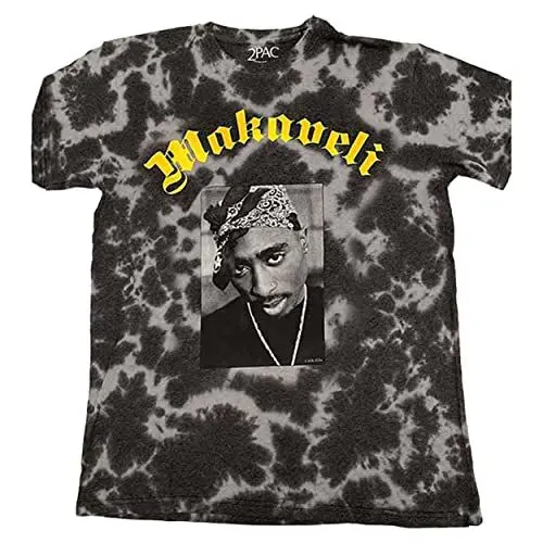 Produktbild: Tupac T-Shirt 2Pac Makaveli Logo New Official Unisex Acid Wash Grau Size L