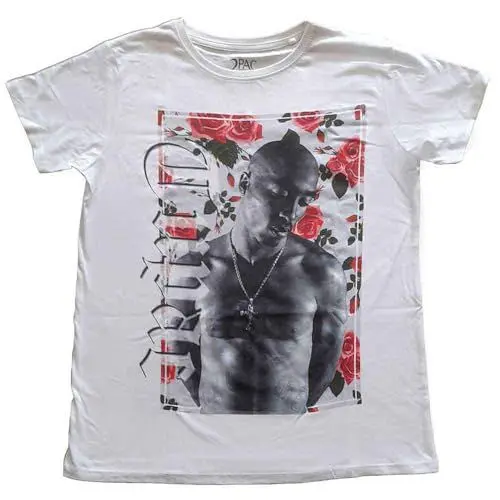 Produktbild: Tupac T Shirt 2PAC Floral Logo Nue offiziell Damen Boyfriend Fit Weiß M