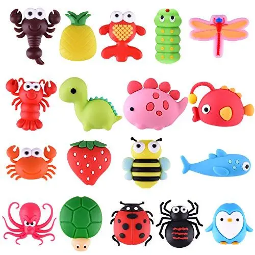 Produktbild: TUPARKA 18 Pcs Anti-Breaking-Gerät für Mobiltelefon USB-, Kunststoff Nette Fische Dinosaurier Tiere Lade, Telefon Zubehör