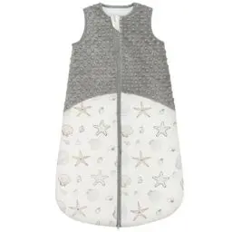 Produktbild: TURMIN Schlafsack Baby, 1.5 TOG Baby Winterschlafsack mit 2-Wege-Reißverschluss, Ärmelloser Bio-Baumwolle Warm Babyschlafsacks für Neugeborene und Kinder, Grau, M(6-12 Monate)