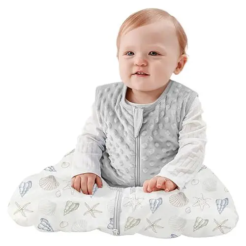 Produktbild: TURMIN Schlafsack Baby, 2.5 TOG Baby Winterschlafsack mit 2-Wege-Reißverschluss, Ärmelloser Bio-Baumwolle Warm Babyschlafsacks für Neugeborene und Kinder, Grau, L(12-24 Monate)