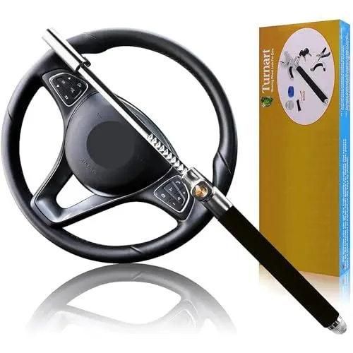 Produktbild: Turnart Lenkradkralle, Premium Auto Anti-Diebstahl, für Lenkräder Verschiedener Größen, Mit 3 Schlüsseln (Schwarz)