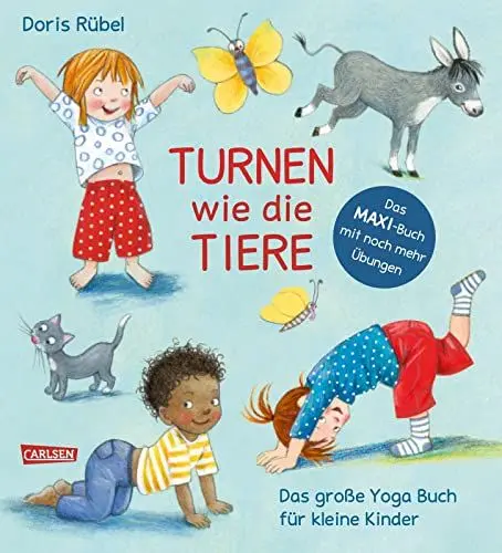 Produktbild: Turnen wie die Tiere - Das große Yoga Buch für kleine Kinder: Erweiterte Maxi-Ausgabe | Spielerische Yogaübungen für Krippen- und Kindergartenkinder Yoga
