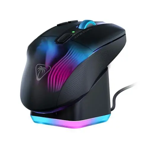 Produktbild: Turtle Beach Kone XP Air – Kabellose, anpassbare und ergonomische RGB-Gaming-Maus, Bluetooth, optischer Sensor 19K DPI, bis zu 100-Stunden-Akku und Ladestation - Schwarz