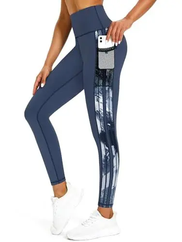 Produktbild: Tuspryt Leggings Damen mit Taschen,Blickdichte sportleggins Damen lang Fitnesshose Laufhose Sporthose Damen M