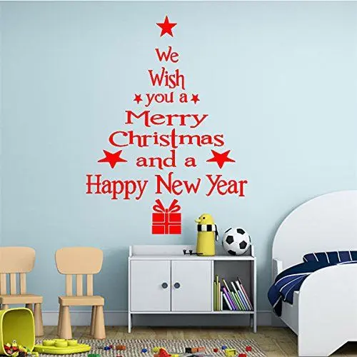 Produktbild: TuToy Auswechselbare Christmas Tree Wand Fenster Aufkleber Home Party Dekoration - Rot