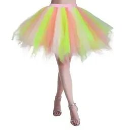 Produktbild: Tutu Rock 90Er Jahre Accessoires Goldkette Herren Kostüm Pirat Kostüm Halloween Kostüm Damen Sexy Teufel Teufel Kostüm Gesichtsfarbe Schwarz Weiß Bunter Tüllrock Damen Halloween Kinder Schminke