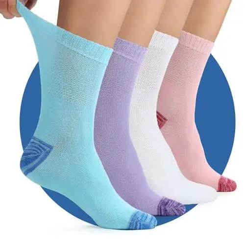 Produktbild: TUUHAW Diabetikersocken Herren 39-42 Diabetiker Socken 4 Paar ohne Gummi Comfort Baumwolle Herrensocken Gesundheitssocken ohne Bund ohne Gummibund