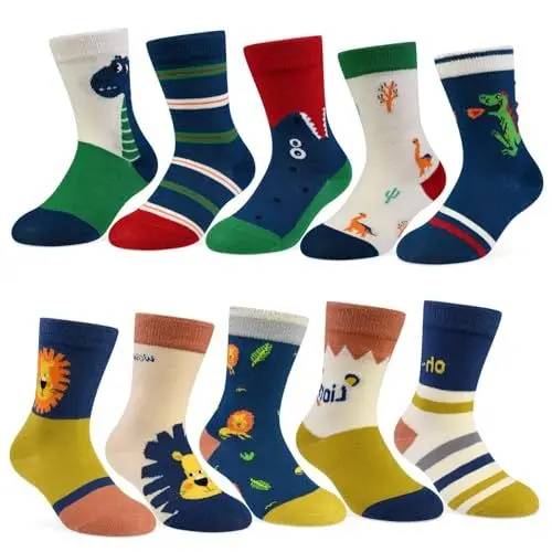 Produktbild: TUUHAW Fun-Socken Jungen 27-30 Schulkind Löwe Socken Kinder 27-30 Lustige Sportsocken Tennissocken Kindersocken