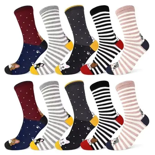 Produktbild: TUUHAW Kinder Socken 23 Bis 26 Katzen Socken 10 Paar Haussocken Kinder Socken Mit Motiv Baby Socken 12-18 Monate Hundemotiv Lustige Socken Damen Kindersocken Mädchen Socken Baumwolle