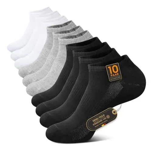 Produktbild: TUUHAW Socken Herren 39-42 Kurze Baumwoll Sneaker Socken Damen 39-42 Sportsocken Halbsocken Kurzsocken Sneakersocken Laufsocken Atmungsaktive,Mix*10
