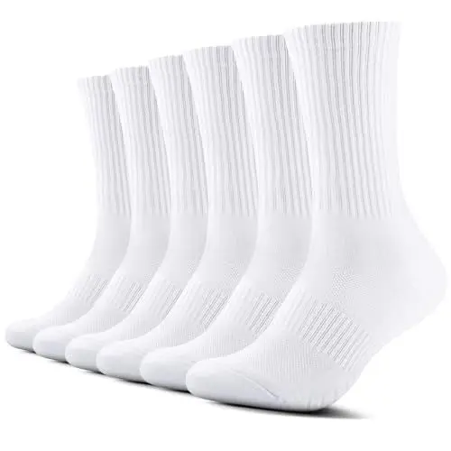 Produktbild: TUUHAW Socken Herren Damen 6 Paar Sportsocken Atmungaktive tennissocken,Weiß 39-42