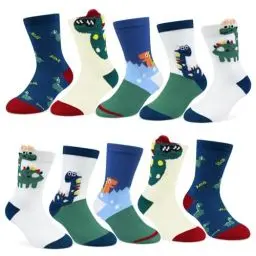 Produktbild: TUUHAW Socken Jungen 27-30 Schulkind Socken Kinder 23-26 Dinosaurier Kindersocken Cartoon Tier Lustige Tennissocken Bunte