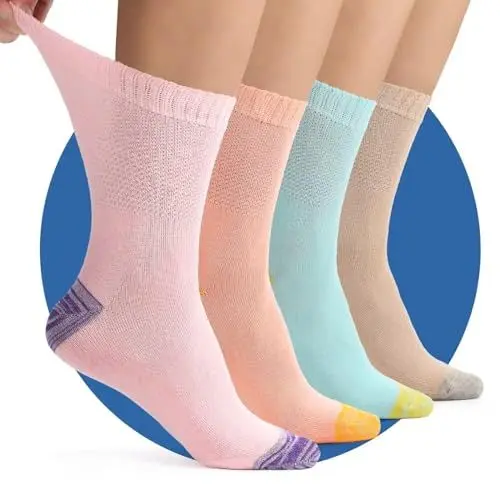 Produktbild: TUUHAW Socken ohne Gummibund Herren Diabetikersocken Damen Diabetiker Socken 39-42 4 Paar Comfort Baumwolle Herrensocken Gesundheitssocken ohne Bund