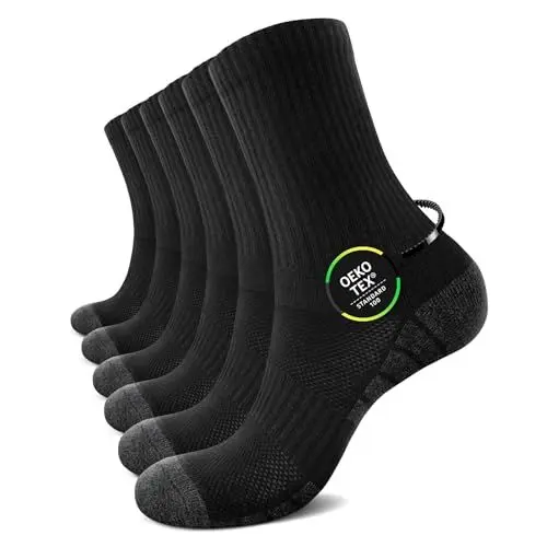 Produktbild: TUUHAW Tennissocken Sportsocken Damen 35-38 Schwarz Socken Damen 35-38 Damensocken Laufsocken Wandersocken Fahrradsocken Baumwollsocken Trekkingsocken Frotteesocken