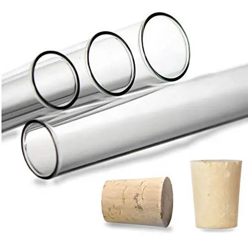 Produktbild: Tuuters 100 Glas Reagenzgläser mit Korken Verschluss Naturkorken, kleine Gewürzgläser (160 x Ø 16mm)