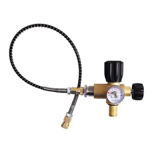 Produktbild: TUXING 4500Psi Hochdruck-Luftpistole PCP Füllstation Peitsche Schlauch, Hochdruck-PCP Paintball Füllstation mit Ablassventil Messing HPA CO2 Tank DIN Ladesystem M18* 1,5