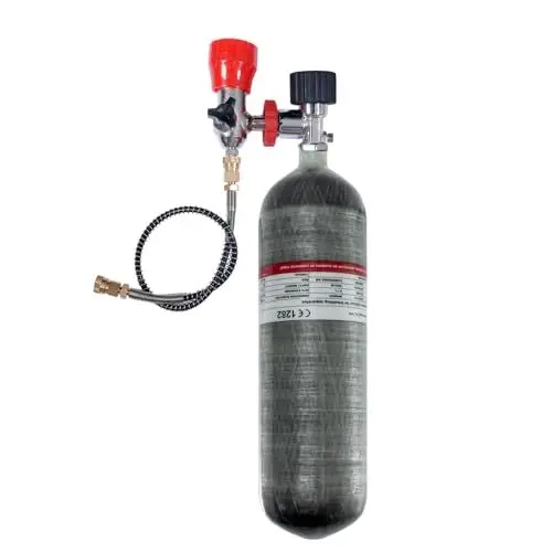 Produktbild: TUXING 4.7L 4500Psi Carbon Fiber Zylinder Hochdrucktank,286 Cu in Tauchflasche mit DIN Ventil Scuba Tauchen Adapter Füllstation,für HPA Zylinder Pcp Paintball Air Tank M18*1.5