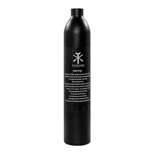 Produktbild: TUXING Aluminium-Paintball-Luftbehälter, Hochdruck-Luftbehälter 0.5l, 31Ci Kapazität, Tauchzylinder-Hochdruck-Luftflasche für Paintball oder PCP AirGuns (leere Flasche) 5/8–18 UNF