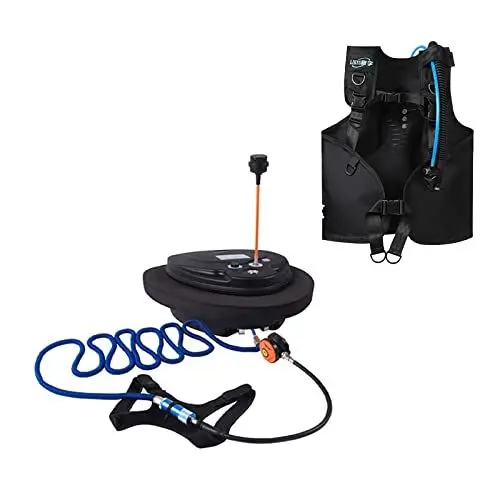Produktbild: TUXING Diving Ventilator, 5 Stunden wasserdicht tragbare wiederaufladbare Tauchflasche, mit Scuba BCD, Tauchen ohne Flaschen, 45 ft Schlauch & Atemregler, Octopus Hookah mit Mundstück Black