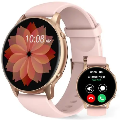 Produktbild: TUYOMA Smartwatch Damen-1,3 Zoll Touchscreen Smartwatch mit Telefonfunktion, IP68 Wasserdicht Fitnessuhr Damen mit Herzfrequenz, SpO2, Schlafmonitor, für iOS und Android