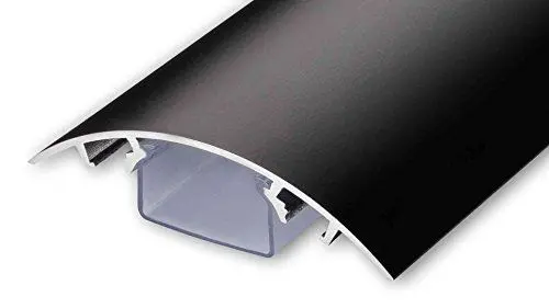Produktbild: TV Design Aluminium Kabelkanal in schwarz stumpfmatt RAL9005 lackiert von ALUNOVO (Länge: 100cm)