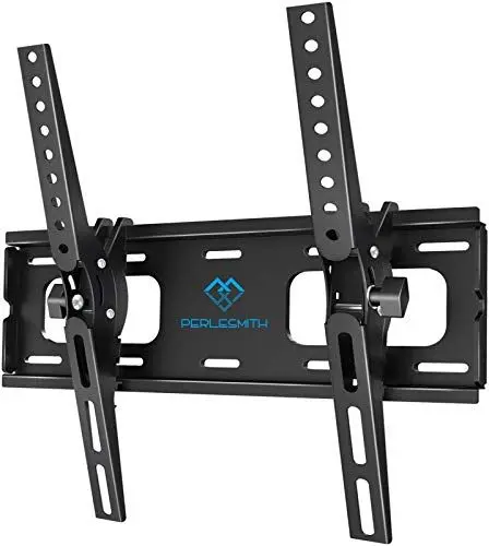 Produktbild: PERLESMITH TV Wandhalterung mit Werkzeugfreier Neigung, Wandhalterung Fernseher Neigbar für 26-65 Zoll Flach&Curved Fernseher oder Monitor bis zu 60kg, max.VESA 400x400mm
