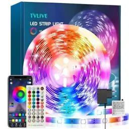 Produktbild: TVLIVE LED Strip 10M, RGB LED Streifen, LED Band mit Fernbedienung, App-Steuerung, Sync Musik, Farbwechsel, LED Lichterkette für die Beleuchtung von Haus, Wohnzimmer, Küche