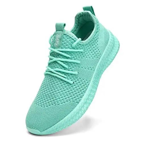 Produktbild: Tvtaop Damen Sneaker Laufschuhe Turnschuhe Straßenlaufschuhe rutschfest Leichtgewichts Atmungsaktiv Walkingschuhe Outdoor Tennisschuhe Sportschuhe Freizeitschuhe,Grün 39 EU